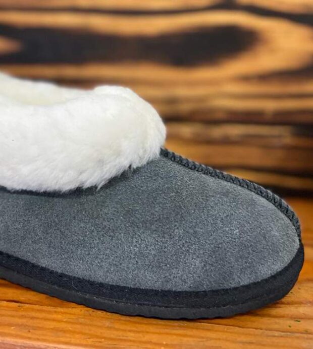 Dark Grey Sheepskin Slippers (Full Boot Slipper) | Local is Lekker ZA | African Gifts