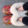 South African Mandala merino sheepskin slippers wool leather Local lekker South africa 02 | Local is Lekker ZA | African Gifts | African Gifts