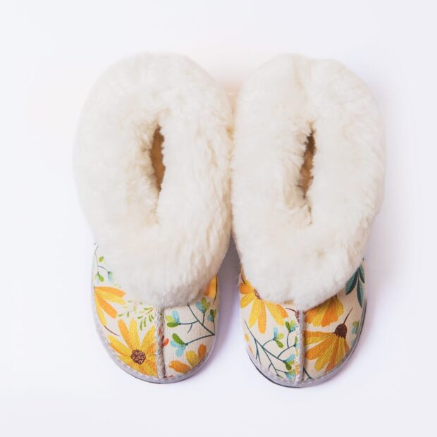 Spring Flower Sheepskin Slippers (Full Boot Slipper) | Local is Lekker ZA | African Gifts