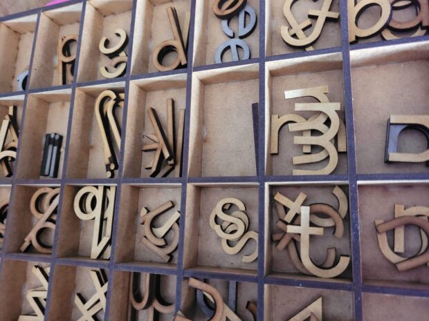 Montessori Alphabet moving tray