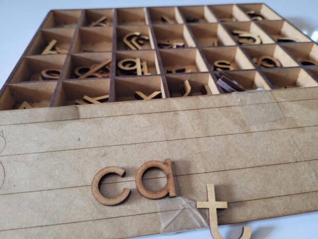 Montessori Alphabet moving tray