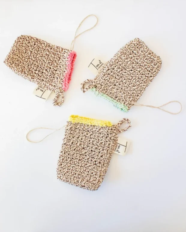 Exfoliating Hemp Twine Soap Saver with Soap Bits | Local is Lekker ZA | African Gifts