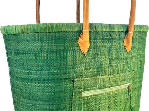 Raffia basket bag