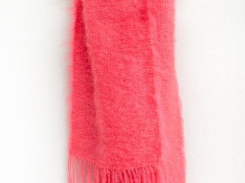 Coral breeze oversized handwoven mohair scarf