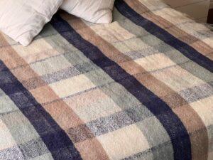 Hazy sky Plaid handwoven Mohair blanket Local is Lekker ZA