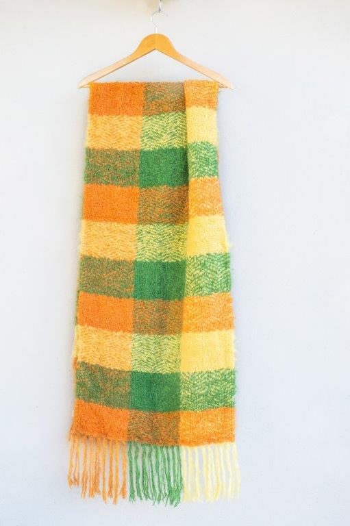 Large citrus plaid handwoven Mohair scarf 2 | Local is Lekker ZA | African Gifts