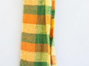 Citrus Plaid Oversized Mohair scarf