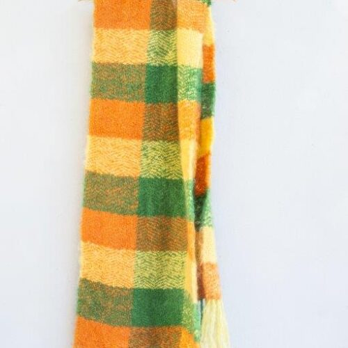Citrus Plaid Oversized Mohair scarf