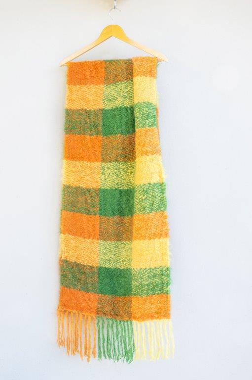 Oversized citrus plaid handwoven Mohair scarf 3 | Local is Lekker ZA | African Gifts