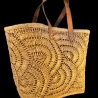 Raffia woven basket