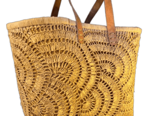 Raffia woven basket