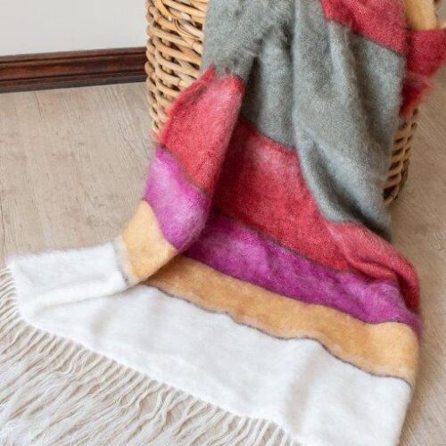 Sunrise mirage handwoven Kid Mohair and Silk wrap