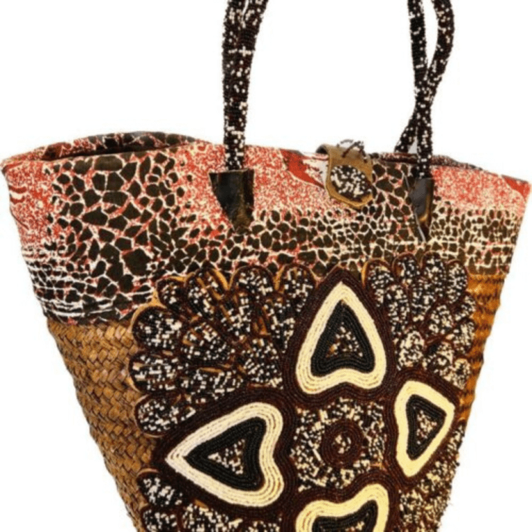 African Beaded Tote Basket (Beads)