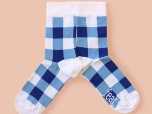 Blue Plaid socks for ladies