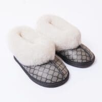 Moroccan Grey Sheepskin Slippers