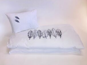 Feather Motif Applique Duvet Set