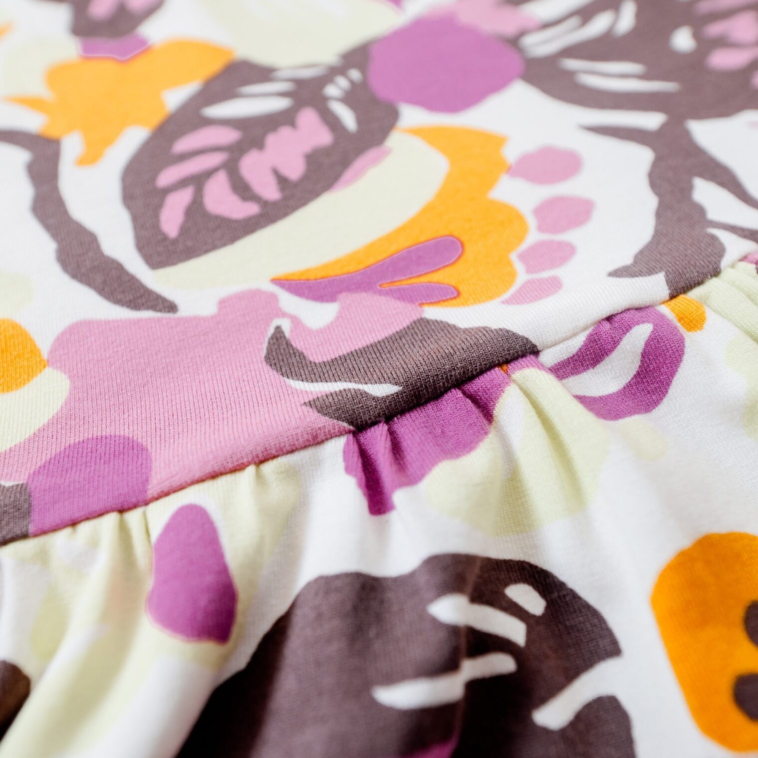 Fun Fact Kids Purple and Yellow Flowers Long Sleeve Dress Close Up scaled | Local is Lekker ZA | African Gifts