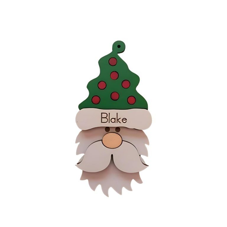 Handcrafted Personalized Hanging Santa Ornaments 2-set 