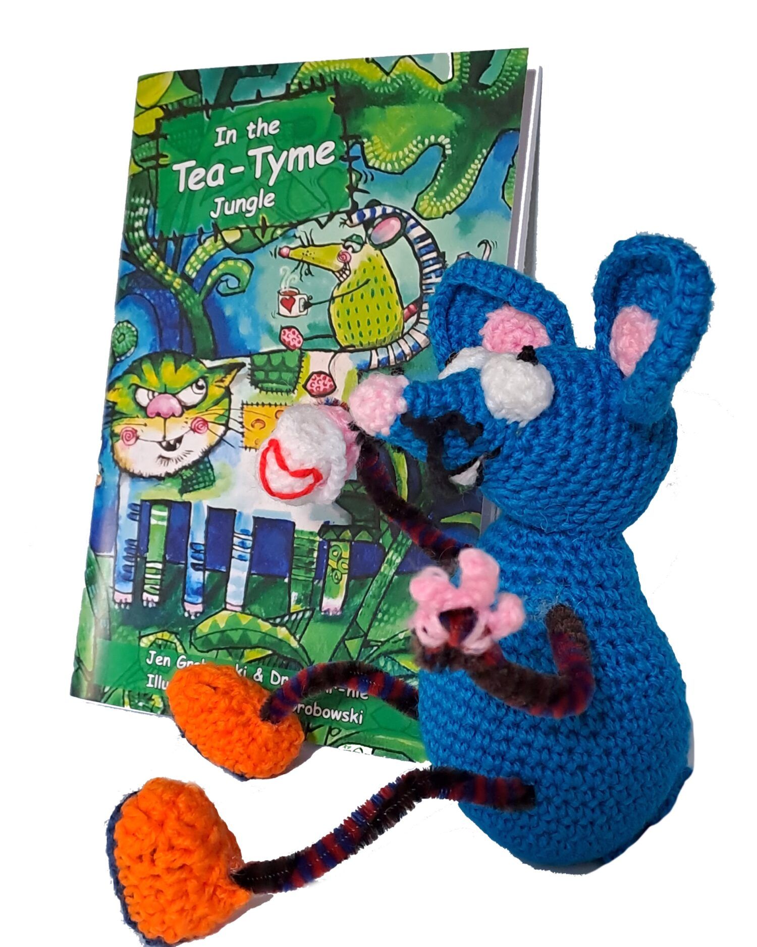 In the Tea-Tyme Jungle Storytale and limited addition + crochet Tjeezie Tea Tyme Mouse by Erratic Tales