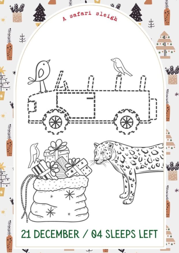 Safari Christmas Countdown Colouring In Book: Colour your way to Christmas Day