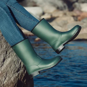 Silver Lining Knysna mid-calf green gumboot Local is Lekker ZA river