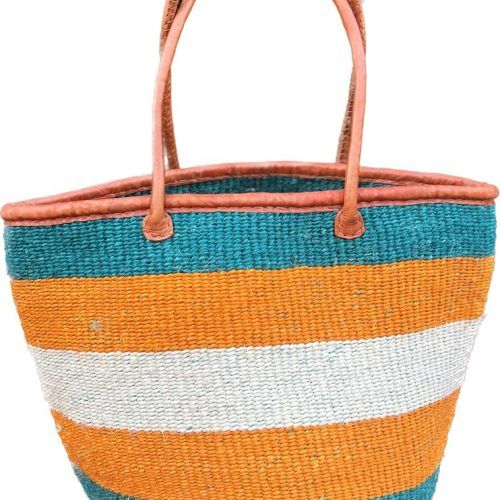 Blue and Yellow Woven Basket made in Zambia