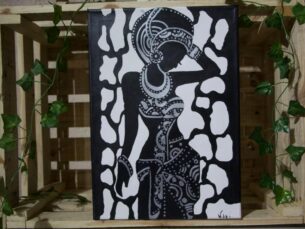 A3 Hand Painted African Art on Canvas