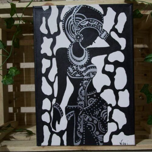 A3 Hand Painted African Art on Canvas