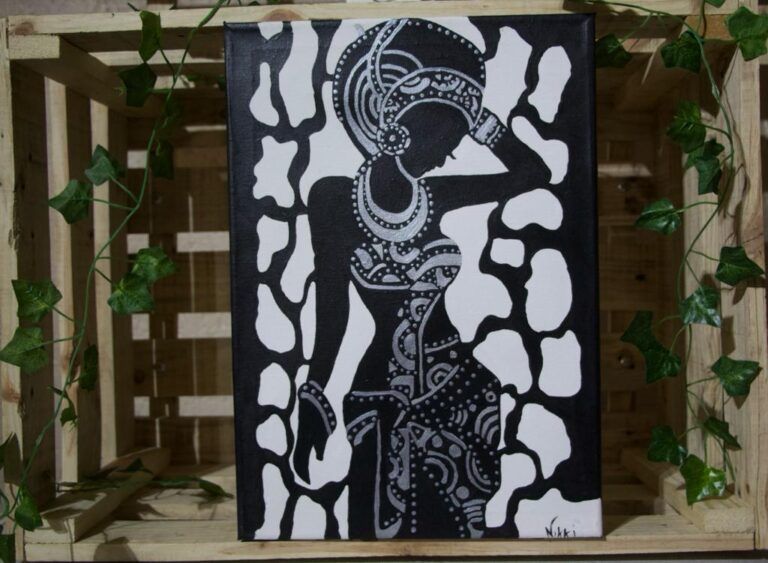 Heritage in Hues- Hand Painted African Art A3 Canvas