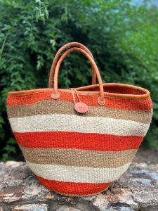 Striped Woven Zambian Basket