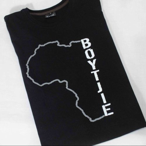 African Shirt- The Brynn Tee (Africa)-Black made by The Boytjie Brand