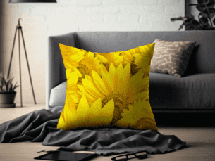 Bright Sunflower Printed Scatter Cushion