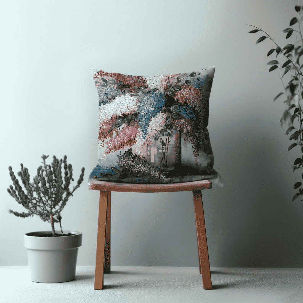 Abstract Floral Printed Scatter Cushion