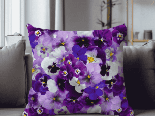 Pansy Flower Printed Scatter Cushion