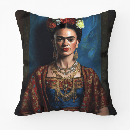 Frida Kahlo Deep Blue Printed Scatter Cushion