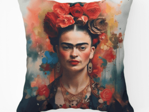 Frida Kahlo Scatter Cushion-Pastel Printed Scatter Cushion