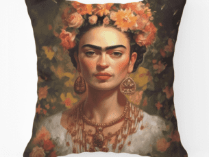 Frida Kahlo Flowers Printed Scatter Cushion