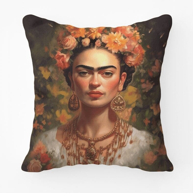 Frida Kahlo Scatter Cushion - Flowers (Printed)