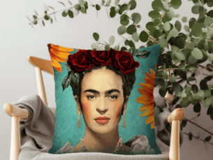 Frida Kahlo Scatter Cushion Sunflower Printed Scatter Cushion