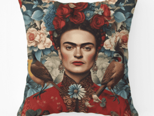 Frida Kahlo Scatter Cushion Floral Printed Scatter Cushion