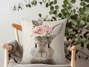 Bunny Rose Printed Scatter Cushion