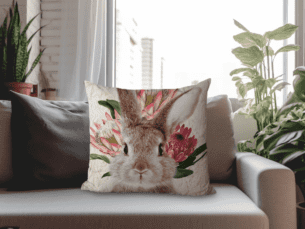 Protea Scatter Cushion- Protea Bunny Printed Scatter Cushion