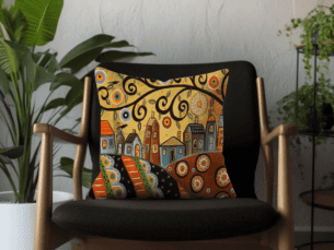 Little Villages Scatter Cushion -Sunny Scatter Cushion