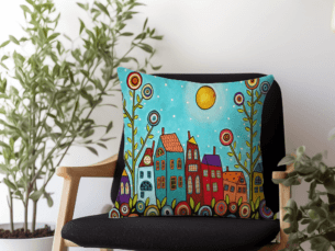 Little Villages Scatter Cushion - Spring Scatter Cushion (Printed)