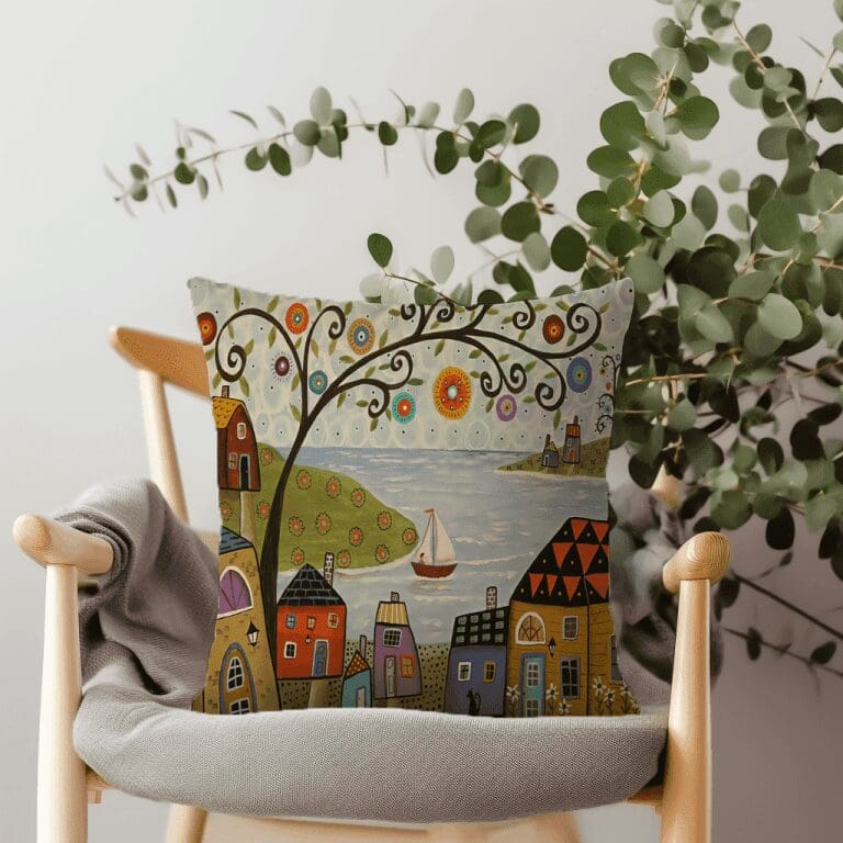 Little Villages Scatter Cushion - Waterscape (Printed)