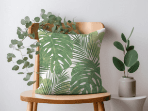 Scatter Cushion - Leaves Green Printed Scatter Cushion