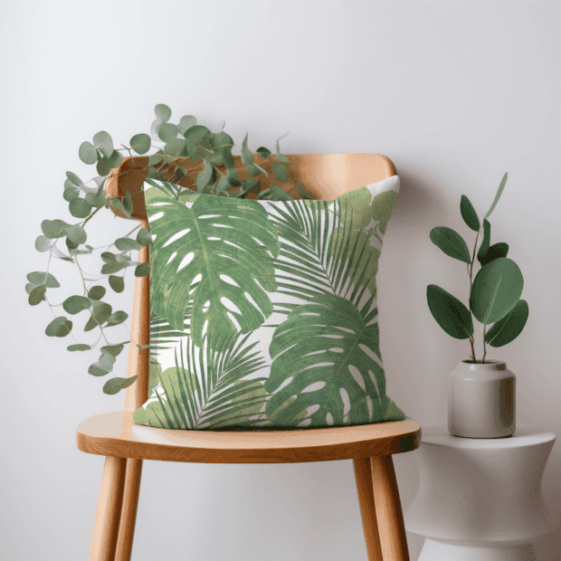 Scatter Cushion - Leaves Green Printed Scatter Cushion