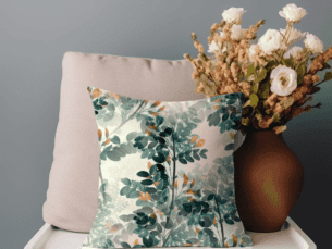 Scatter Cushion- Leaves Subtle Printed Scatter Cushion