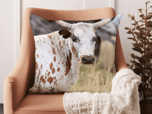 Printed Nguni Close Scatter Cushion