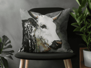 Dark Printed Nguni Scatter Cushion